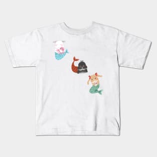 Mermaid Bunny BSC Diagonal Left | Bailey Sean Claude x Bunniesmee Kids T-Shirt